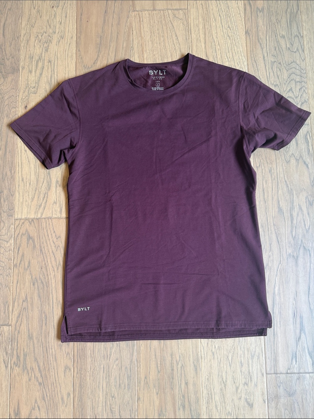 BYLT Basics Men’s Signature Split Hem Tee Maroon Large